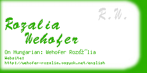 rozalia wehofer business card